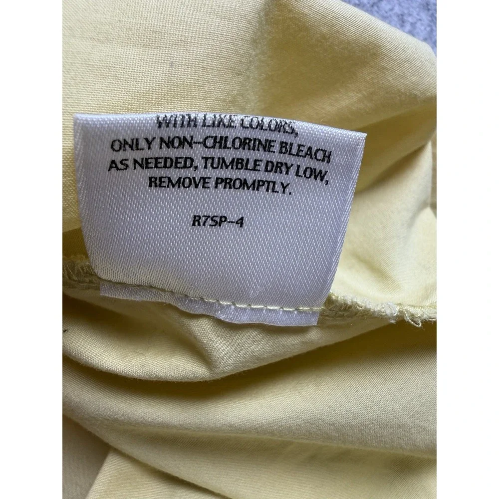 Eileen Fisher Women's L Stretch Cotton Button Up Long Sleeve Yellow Top *Read*